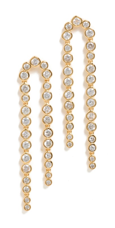 SHASHI Bezel Tennis Earrings Gold