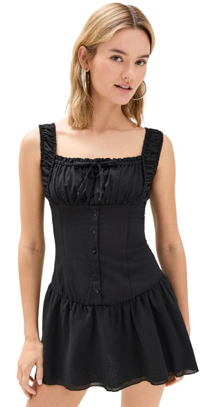 Frankies Bikinis Christa Gauze Dress Black