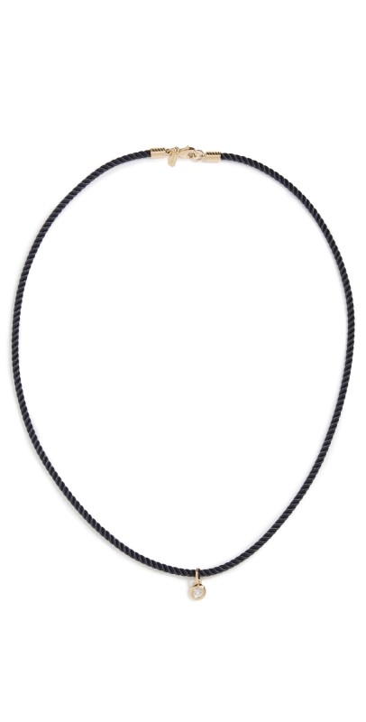 EF Collection 14k Diamond Pillow Cord Necklace 2.5mm 14k Yellow Gold