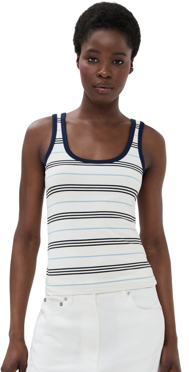 SIMKHAI Hawkins Tank Top White Multi Stripe