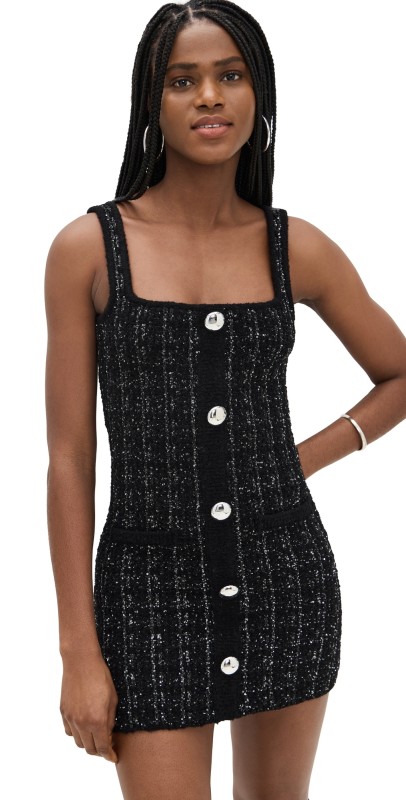 Retrofête Amanda Tweed Dress Black/Silver