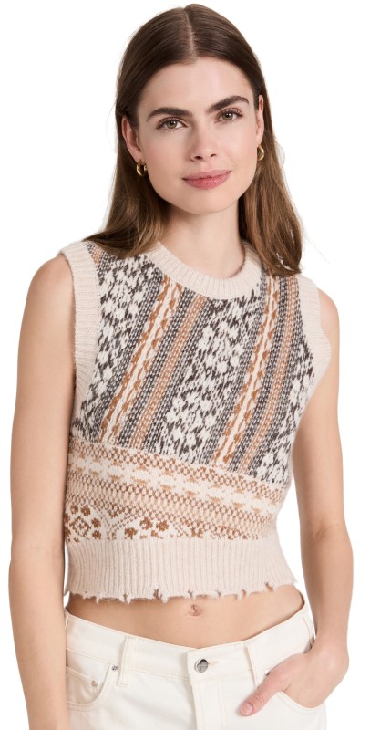 rag & bone Hollis Fair Isle Vest Brown Multi