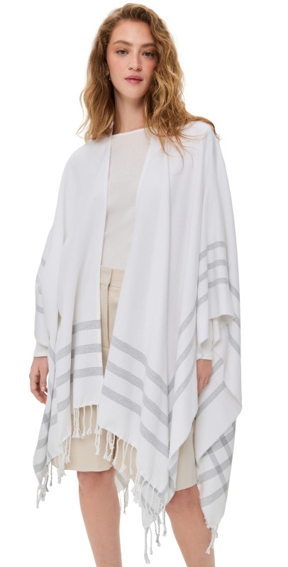 Vince Vince Cotton Cashmere Summer Cape 104Whtgy