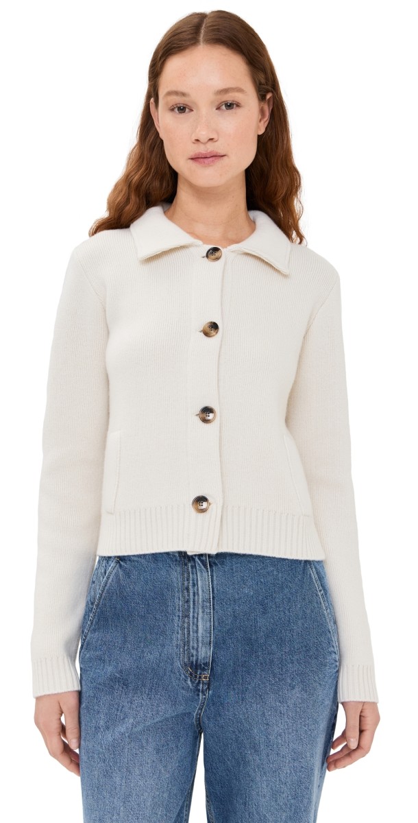 LISA YANG Lynna Cashmere Cardigan Cream