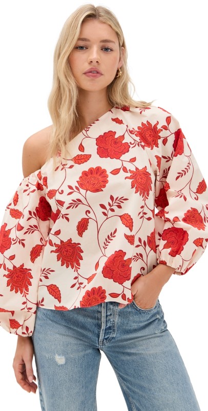 Tanya Taylor Tabitha Top Cream/Tomato