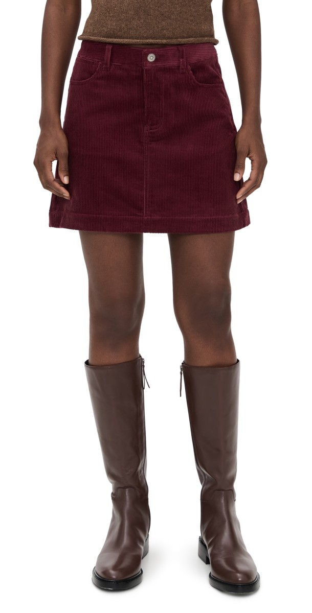 Alex Mill Camden Corduroy Skirt Burgundy