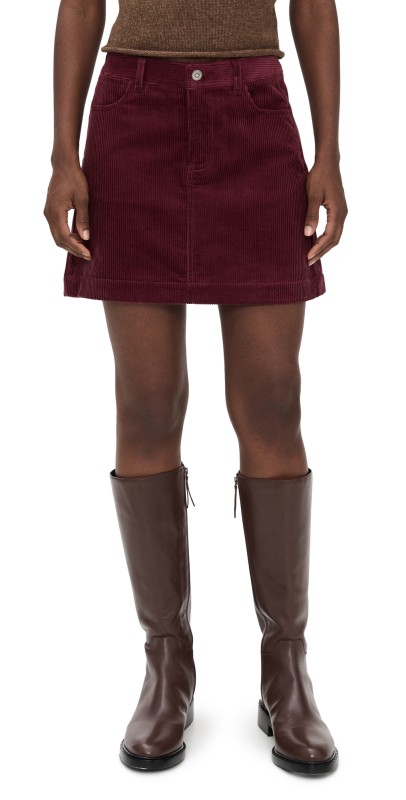 Alex Mill Camden Corduroy Skirt Burgundy