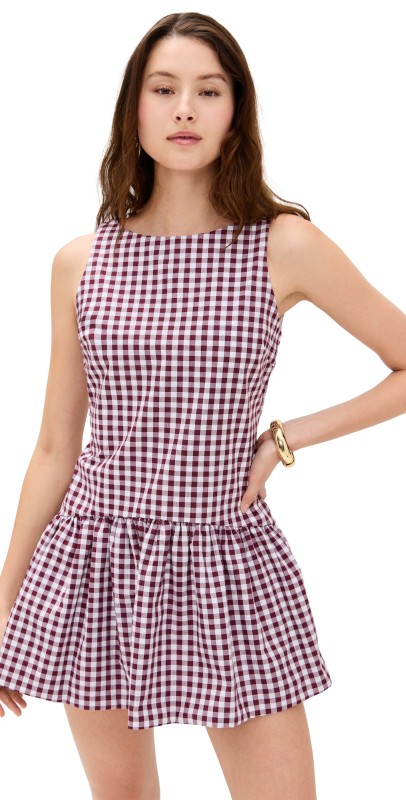 Peixoto Addison Mini Dress Merlot Gingham