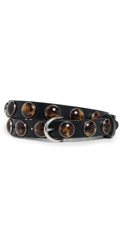 rag & bone Cabochon Baby Boyfriend Belt Black