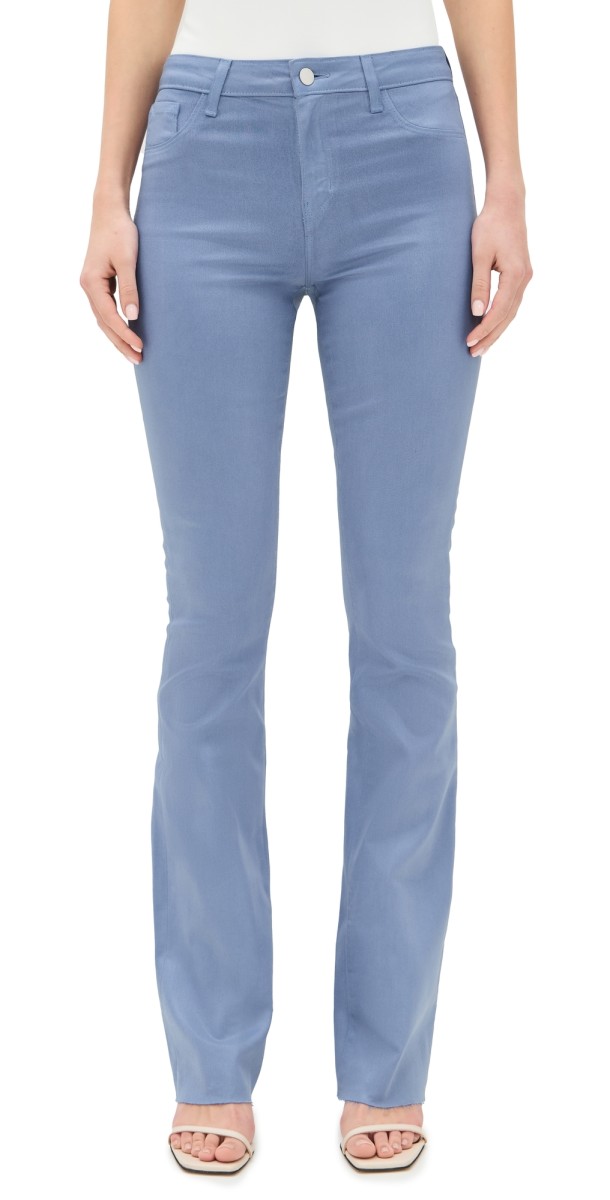 L'AGENCE Ruth High Rise Straight Raw Hem Jeans Wild Wind Coated