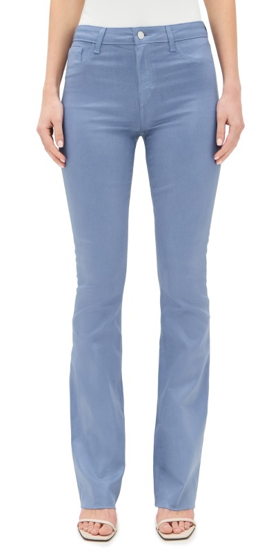 L'AGENCE Ruth High Rise Straight Raw Hem Jeans Wild Wind Coated