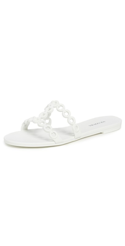 Aquazzura Infinity Chain Jelly Sandal Flats White