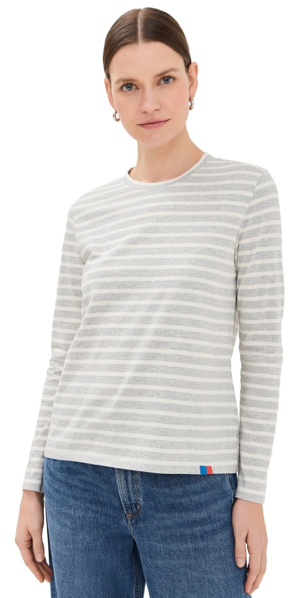 KULE The Modern Long Tee Heather Grey/Cream