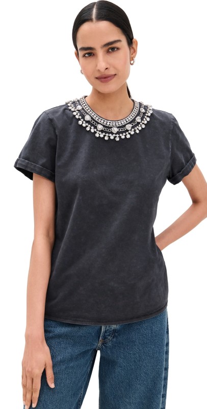 Cinq à Sept Necklace Washed Bree Tee Washed Black