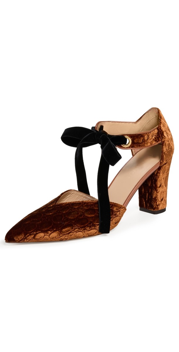 Ulla Johnson Corinna Bow High Heels Rust Copper