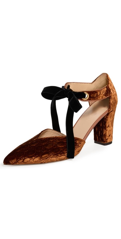 Ulla Johnson Corinna Bow High Heels Rust Copper