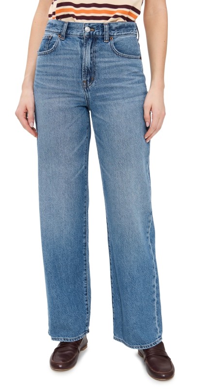 Madewell PV Wide In Airy Denim Jeans Pepperidge Wash