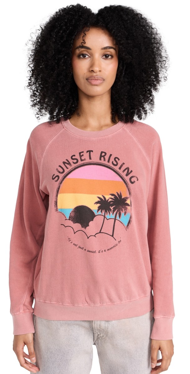 SUNDRY Sunset Rising Sweatshirt Woodrose