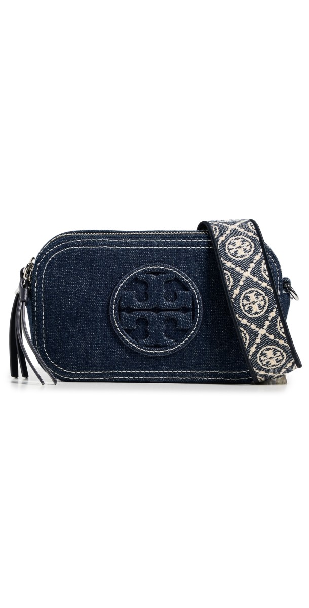 Tory Burch Miller Denim Mini Crossbody Bag Royal Navy
