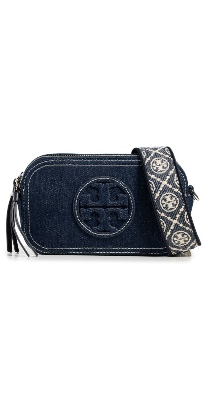 Tory Burch Miller Denim Mini Crossbody Bag Royal Navy
