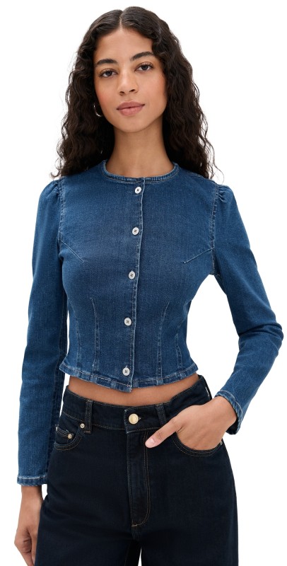 DL1961 Sculpted Denim Top Blue Water (Highluxe)