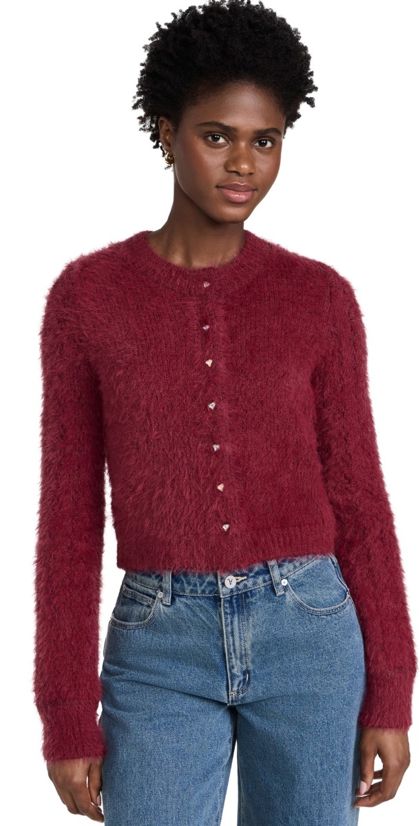 Free People Celeste Cardi Aged Red