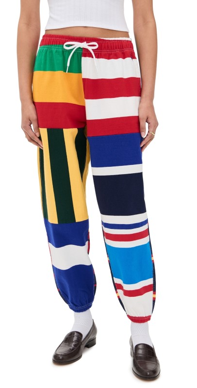 Polo Ralph Lauren Vintage Jersey Rugby Sweatpants Multi Stripe