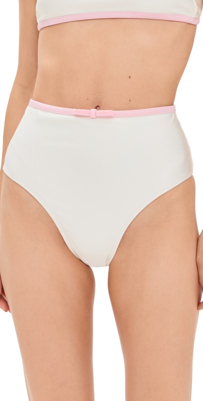Shani Shemer Lux Bikini Bottoms Cream And Candy Pink