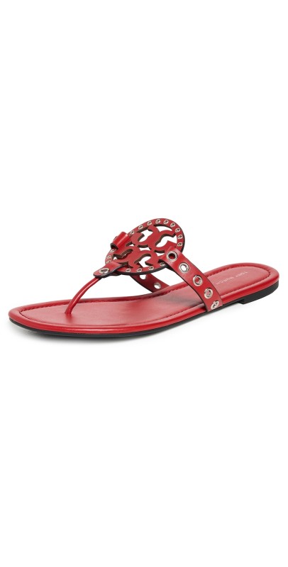 Tory Burch Miller Eyelet Sandals Tory Red/Silver