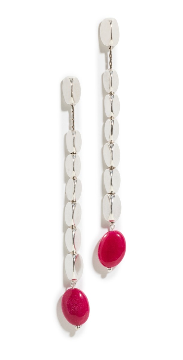 Isabel Marant Long Earrings Fuchsia/Silver