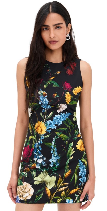 alice + olivia Wynell A-Line Mini Dress Social Hour Black