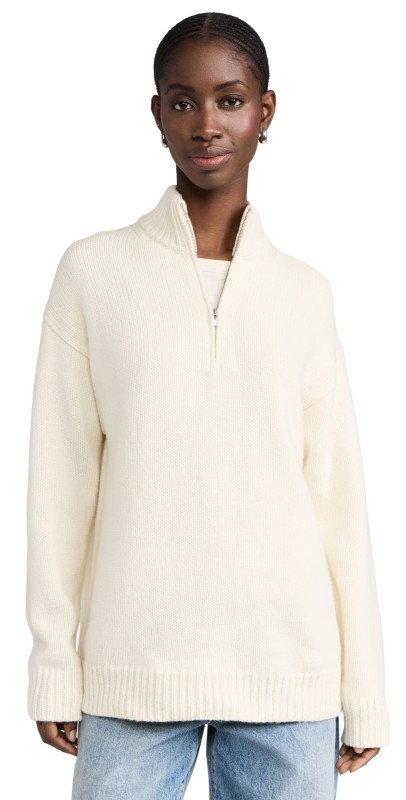 Theory Half Zip Polo Ivory