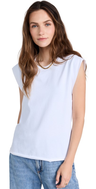 rag & bone Mix Media Muscle Tee White