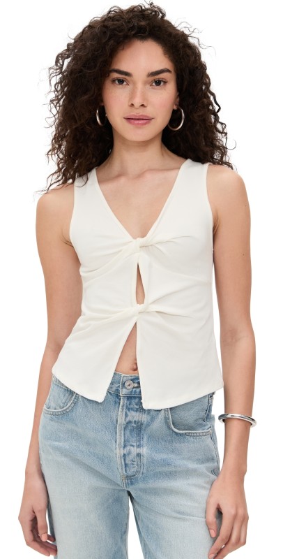 Reformation Tefi Knit Top Fior Di Latte
