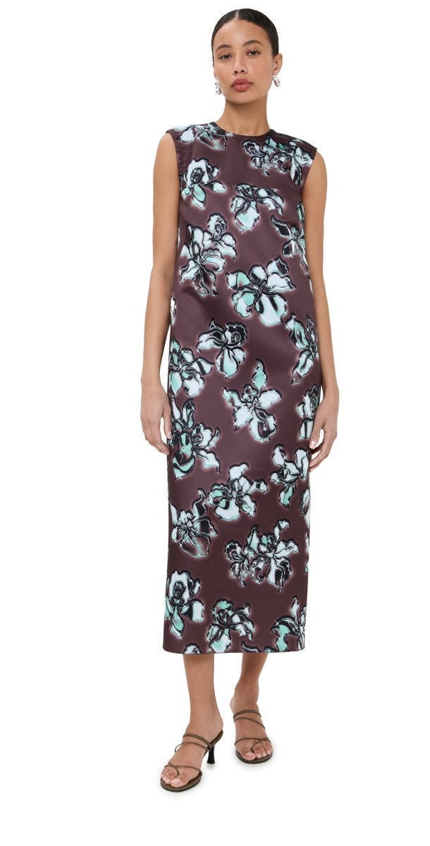 Meryll Rogge Long Shift Dress Brown/Mint