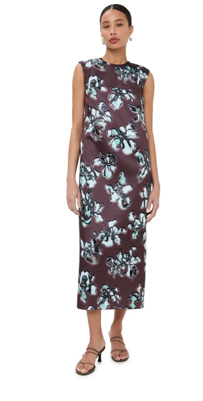 Meryll Rogge Long Shift Dress Brown/Mint