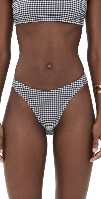 Good American Gingham Good 90s Bottoms Black Gingham