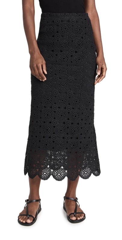Apiece Apart Lilja Crochet Skirt Black