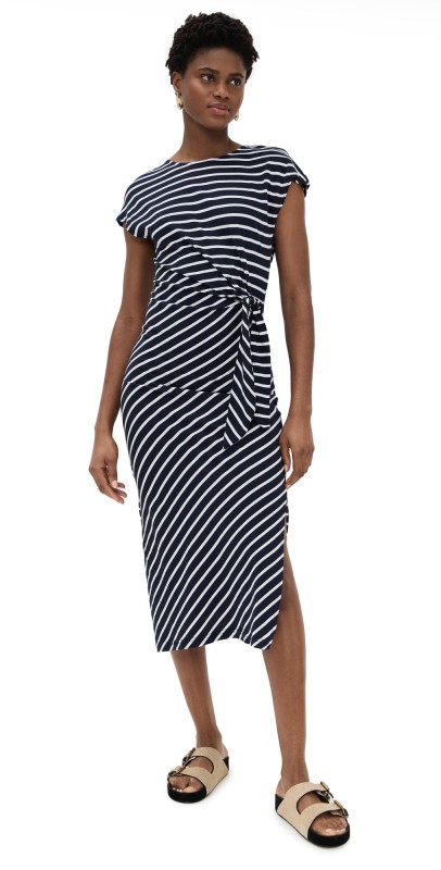 RAILS Selah Dress Navy Ivory Stripe