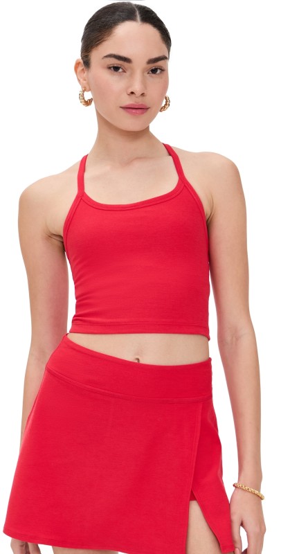 Beyond Yoga Spacedye Slim Racerback Cropped Tank Candy Apple Red Heather
