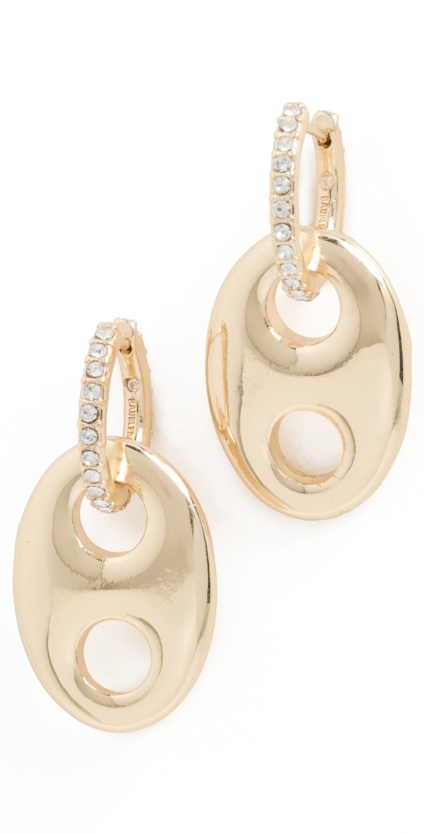 BaubleBar Scarlett Earrings Clear/Gold