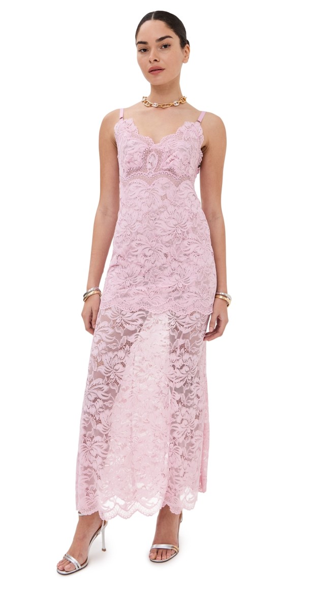 rabanne Lace Dress Powder Pink