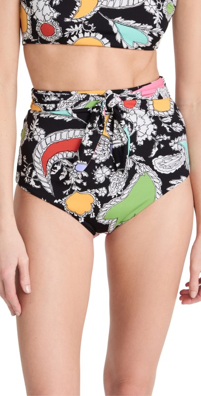 MARA HOFFMAN Jay Bikini Bottoms Black Multi
