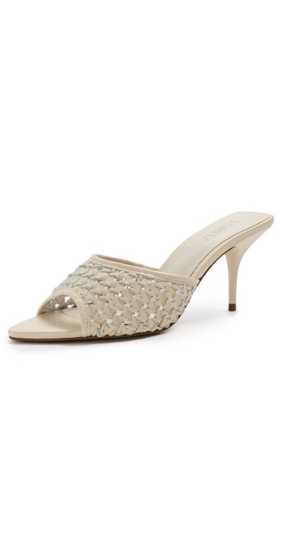 Schutz Elodie Braided Mules Off White