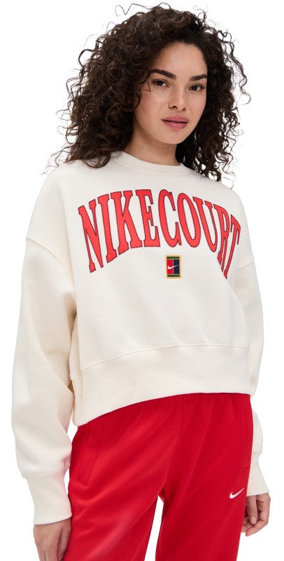 Nike Sportswear Phoenix Fleece Phoenix Over-Oversized Crew-Neck Sweatshirt Pale Ivory/Light Crimson