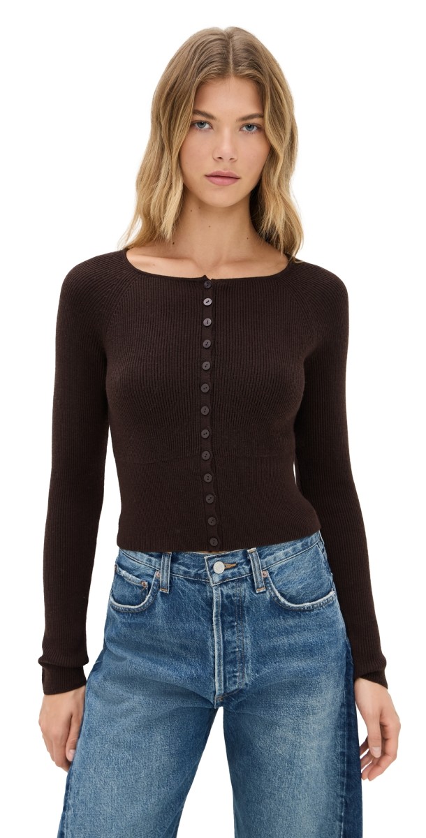 Reformation Meadow Regenerative Merino Cardigan Mole