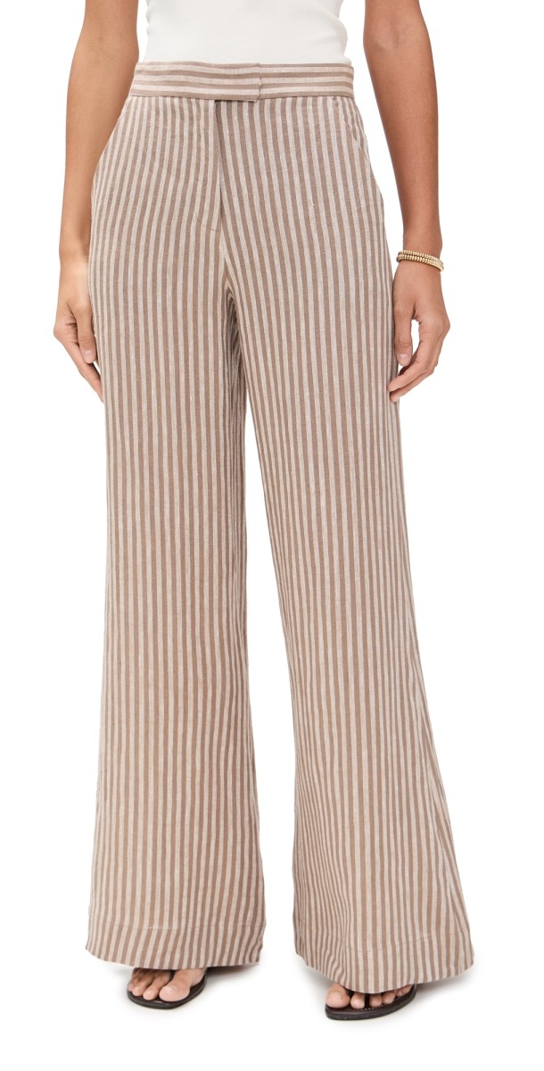 HEVRON Capri Pants Chocolate Stripe