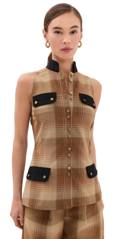Rosie Assoulin Emotionally Vested Vest Brown