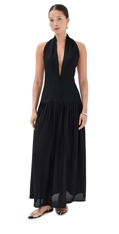 Proenza Schouler Tala Dress in Viscose Georgette Black