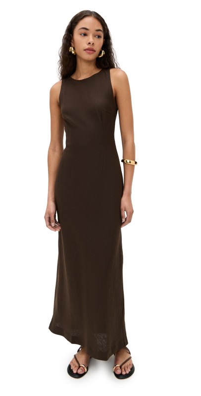 FAITHFULL Lydie Maxi Dress Coffee